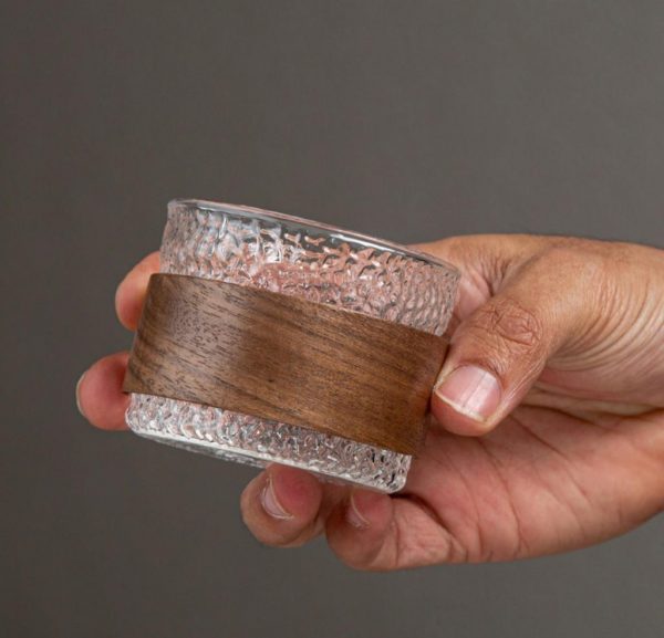 كوب مسكة خشبية فلات وايت